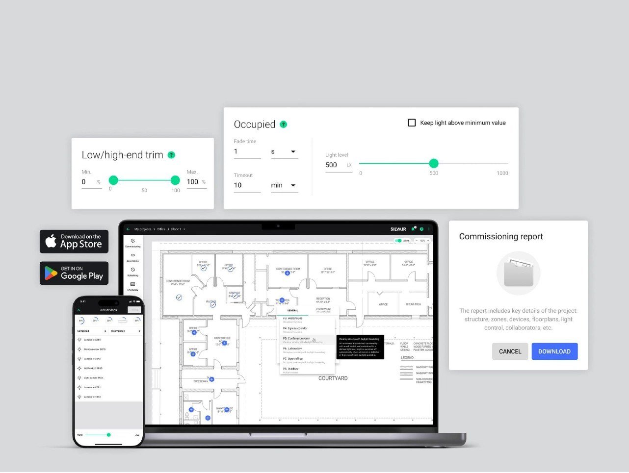 Mobile for installers. Web for managers.